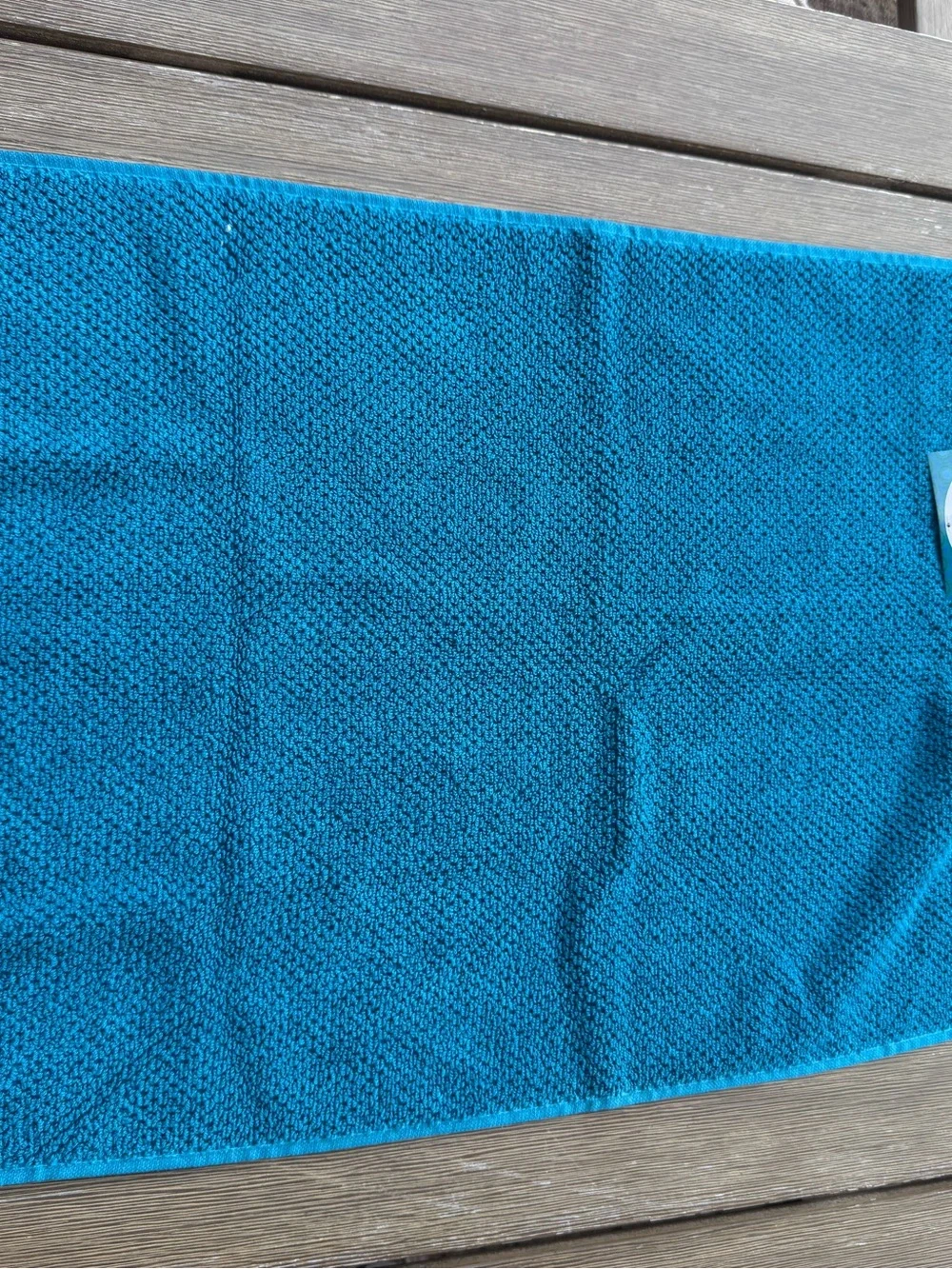 Style Happy Set of 3 Turquoise Blue 100% Cotton Hand Towels 16 x 27